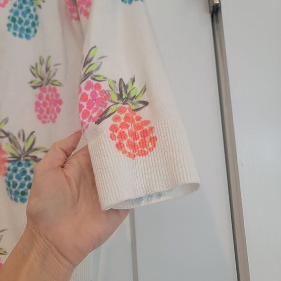 Merona Pineapple Print Button Front Cardigan Size Medium - Picture 6 of 12